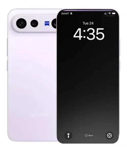 Vivo X300 FE smartphone displaying time and features on screen