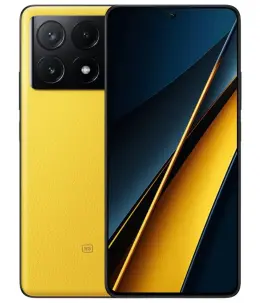 Xiaomi Poco X6 Pro smartphone with a yellow back and triple camera setup