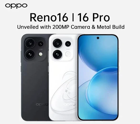 Oppo Reno16 and Reno16 Pro smartphones showcasing 200MP camera and sleek design