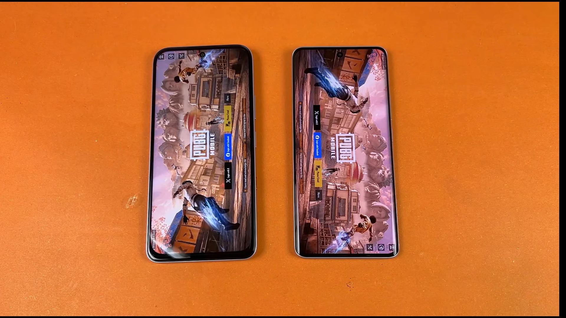 Infinix Hot 70 Pro and Redmi Note 15 displaying PUBG Mobile on their screens